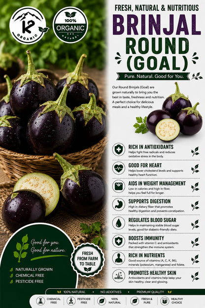 Baingan/Brinjal - Round/Gol