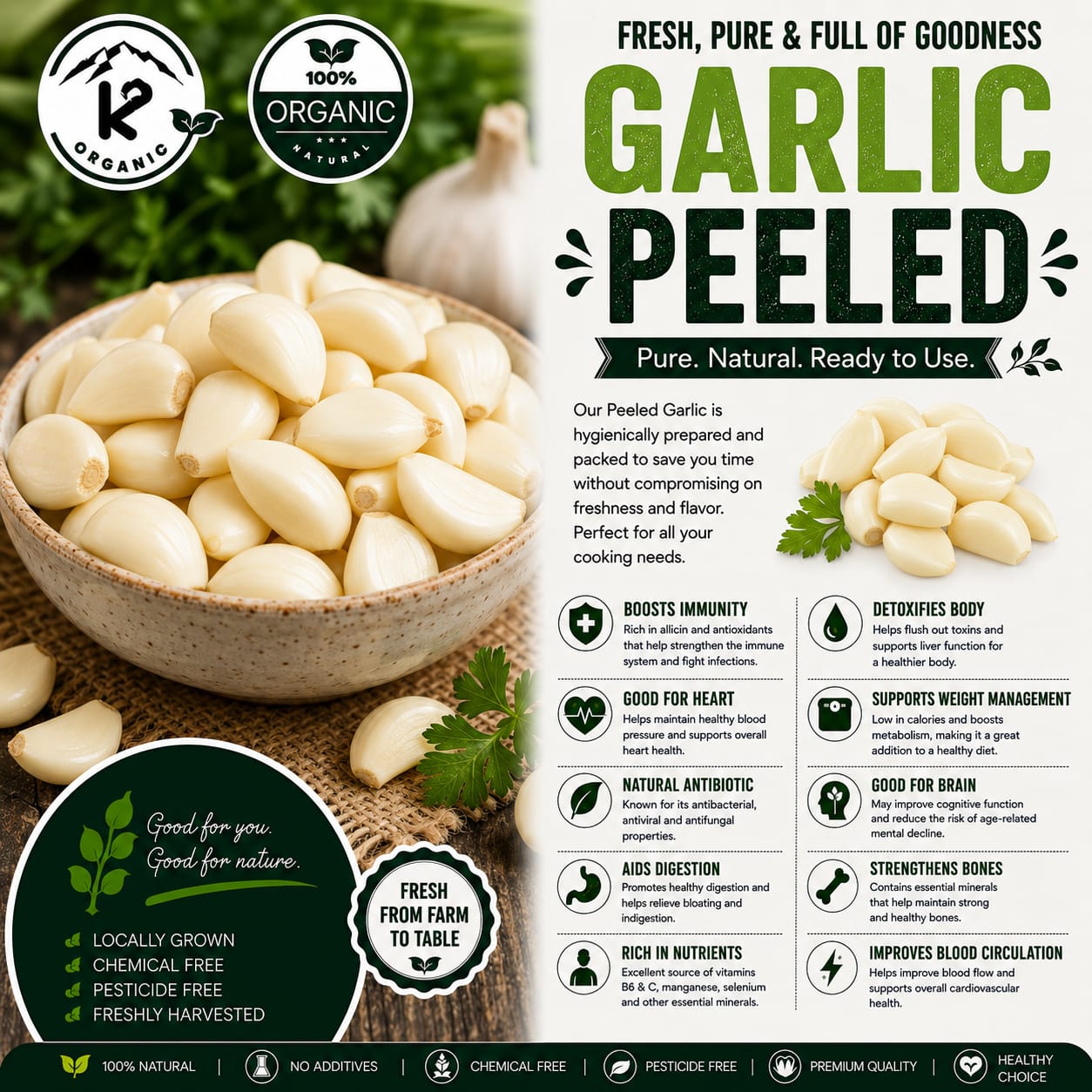 Garlic - Peeled (250g)