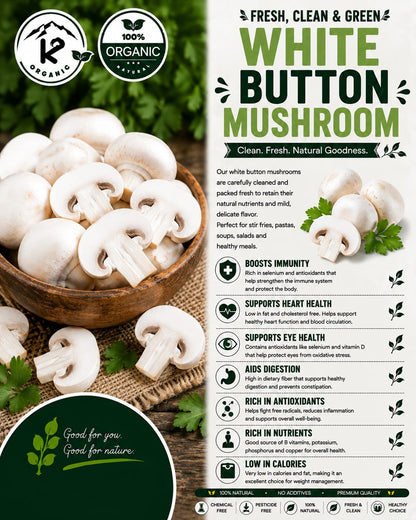 Clean Greens - White Button Mushroom Local (250g)