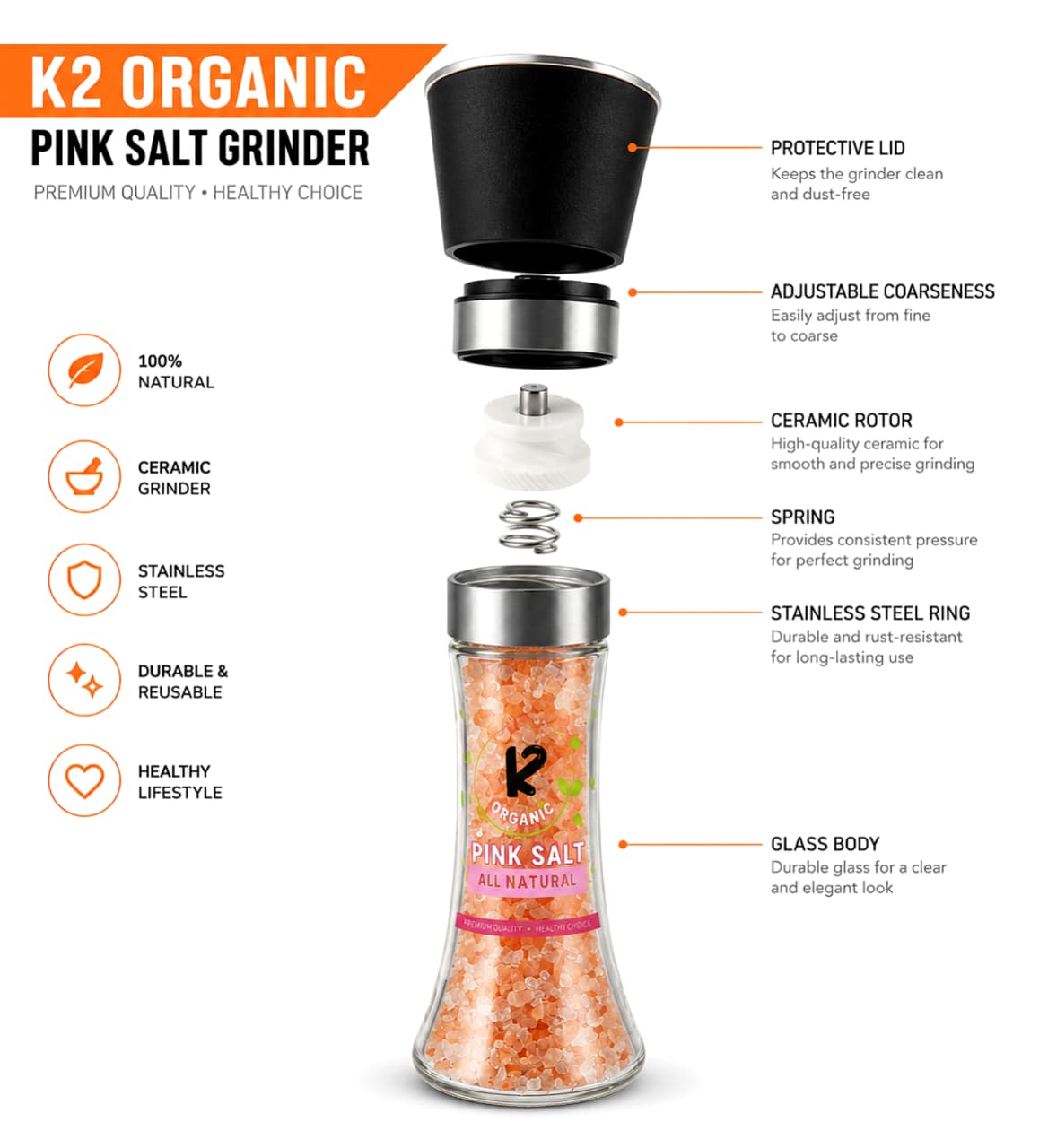 K2 Organic Pink Salt – 200g